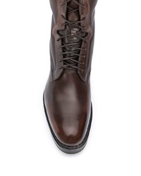 Мужские темно-коричневые кожаные повседневные ботинки от Santoni