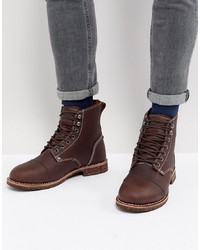 Мужские темно-коричневые кожаные повседневные ботинки от Dickies