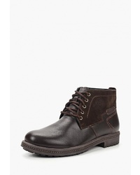Мужские темно-коричневые кожаные повседневные ботинки от Dino Ricci Trend