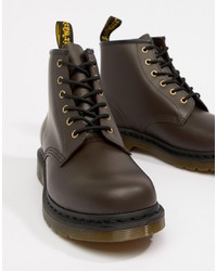 Мужские темно-коричневые кожаные повседневные ботинки от Dr. Martens