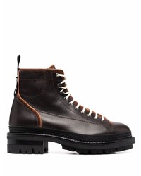 Мужские темно-коричневые кожаные повседневные ботинки от DSQUARED2