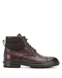 Мужские темно-коричневые кожаные повседневные ботинки от Ermenegildo Zegna
