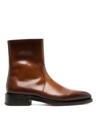 Мужские темно-коричневые кожаные повседневные ботинки от Ferragamo