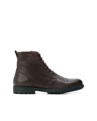 Мужские темно-коричневые кожаные повседневные ботинки от Geox