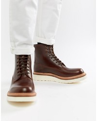 Мужские темно-коричневые кожаные повседневные ботинки от Grenson