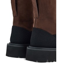 Мужские темно-коричневые кожаные повседневные ботинки от Ferragamo