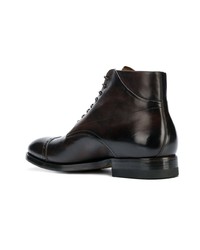 Мужские темно-коричневые кожаные повседневные ботинки от Silvano Sassetti