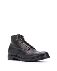 Мужские темно-коричневые кожаные повседневные ботинки от Dell'oglio