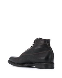 Мужские темно-коричневые кожаные повседневные ботинки от Dell'oglio