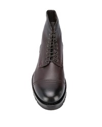 Мужские темно-коричневые кожаные повседневные ботинки от Santoni