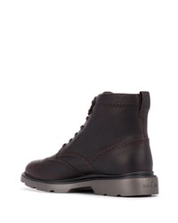 Мужские темно-коричневые кожаные повседневные ботинки от Hogan