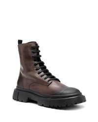 Мужские темно-коричневые кожаные повседневные ботинки от Hogan