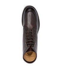 Мужские темно-коричневые кожаные повседневные ботинки от Brunello Cucinelli