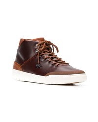 Мужские темно-коричневые кожаные повседневные ботинки от Lacoste