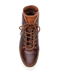 Мужские темно-коричневые кожаные повседневные ботинки от Lacoste