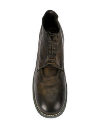Мужские темно-коричневые кожаные повседневные ботинки от Guidi