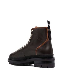 Мужские темно-коричневые кожаные повседневные ботинки от DSQUARED2