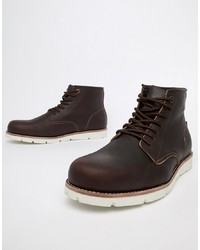 Мужские темно-коричневые кожаные повседневные ботинки от Levi's