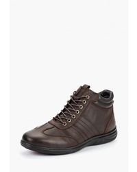 Мужские темно-коричневые кожаные повседневные ботинки от Pierre Cardin