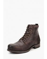 Мужские темно-коричневые кожаные повседневные ботинки от s.Oliver