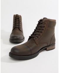 Мужские темно-коричневые кожаные повседневные ботинки от Silver Street