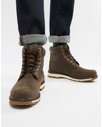 Мужские темно-коричневые кожаные повседневные ботинки от Timberland