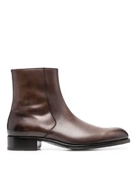 Мужские темно-коричневые кожаные повседневные ботинки от Tom Ford