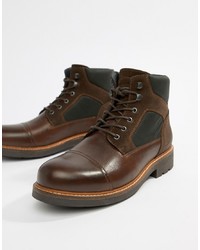 Мужские темно-коричневые кожаные повседневные ботинки от Tommy Hilfiger
