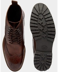 Мужские темно-коричневые кожаные повседневные ботинки от Base London