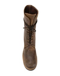 Мужские темно-коричневые кожаные рабочие ботинки от Guidi