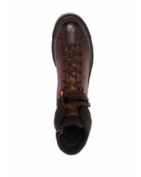 Мужские темно-коричневые кожаные рабочие ботинки от Santoni
