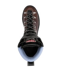 Мужские темно-коричневые кожаные рабочие ботинки от DSQUARED2