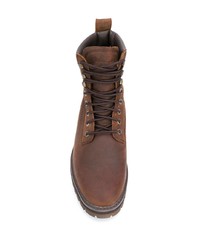 Мужские темно-коричневые кожаные рабочие ботинки от Timberland