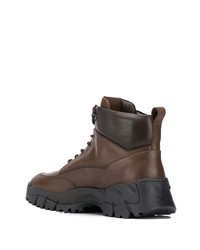 Мужские темно-коричневые кожаные рабочие ботинки от Tod's