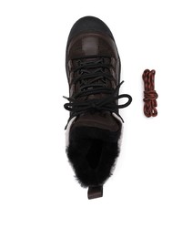 Мужские темно-коричневые кожаные рабочие ботинки от Bally