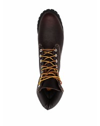 Мужские темно-коричневые кожаные рабочие ботинки от Timberland