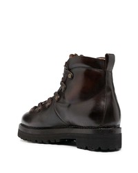 Мужские темно-коричневые кожаные рабочие ботинки от Silvano Sassetti