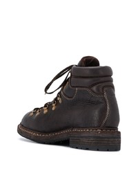 Мужские темно-коричневые кожаные рабочие ботинки от Guidi