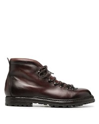 Мужские темно-коричневые кожаные рабочие ботинки от Officine Creative
