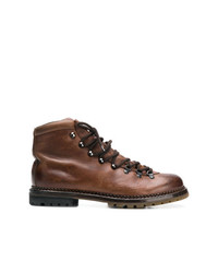 Мужские темно-коричневые кожаные рабочие ботинки от Premiata