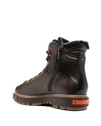 Мужские темно-коричневые кожаные рабочие ботинки от Santoni