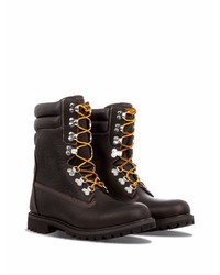 Мужские темно-коричневые кожаные рабочие ботинки от Timberland