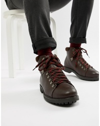 Мужские темно-коричневые кожаные рабочие ботинки от Truffle Collection