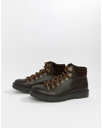 Мужские темно-коричневые кожаные рабочие ботинки от Zign