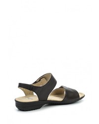 Темно-коричневые кожаные сандалии на плоской подошве от Caprice