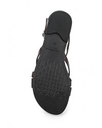 Темно-коричневые кожаные сандалии на плоской подошве от Vagabond