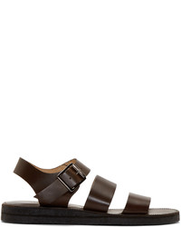 Мужские темно-коричневые кожаные сандалии от A.P.C.