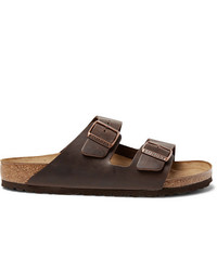 Мужские темно-коричневые кожаные сандалии от Birkenstock