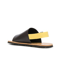 Мужские темно-коричневые кожаные сандалии от Marni