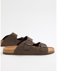 Мужские темно-коричневые кожаные сандалии от Dunlop